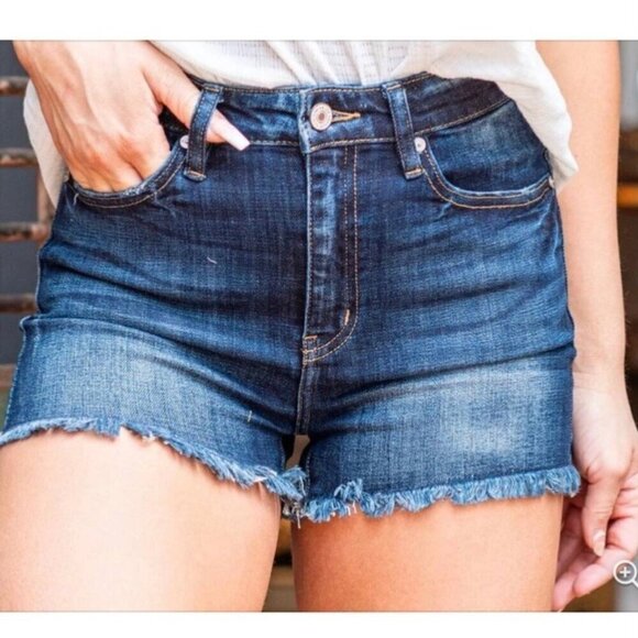 KanCan 13 (30) Denim Women’s Shorts Frayed Hem Jeans Cutoffs Stretch KC6033M - Picture 1 of 9